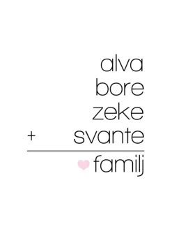 Familieregnestykke Hvid - 4 Navn (21x29,7 cm (A4))