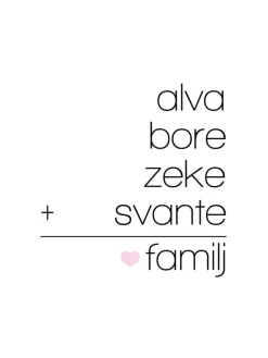 Familieregnestykke Hvid - 4 Navn (21x29,7 cm (A4))