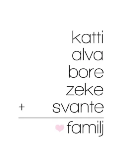 Familieregnestykke Hvid - 5 Navn (21x29,7 cm (A4))