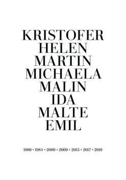 Familietavle - 8 Fødselsår & Navn - Hvid (21x29,7 cm (A4))