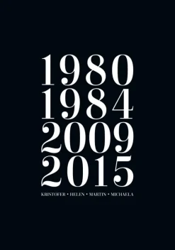 Familietavle - 4 Fødselsår & Navn - Sort (21x29,7 cm (A4))