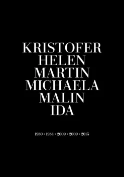 Familietavle - 6 Navn & Fødselsår - Sort (21x29,7 cm (A4))