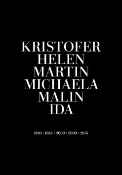 Familietavle - 6 Navn & Fødselsår - Sort (21x29,7 cm (A4))