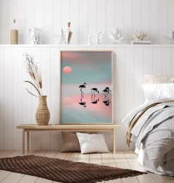 Family Flamingos Plakat (21x29.7 cm (A4))