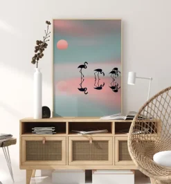 Family Flamingos Plakat (21x29.7 cm (A4))