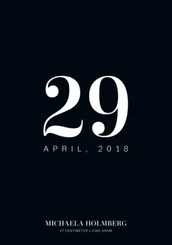 Fødselstavle Dato - Sort (21x29,7 cm (A4))