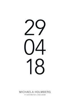 Fødselstavle II - Hvid (21x29,7 cm (A4))