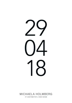 Fødselstavle II - Hvid (21x29,7 cm (A4))