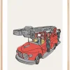 Fire Truck Plakat (21x29.7 cm (A4))
