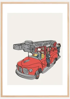 Fire Truck Plakat (21x29.7 cm (A4))