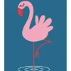 Flamingo - Blue Plakat (30x40 cm)