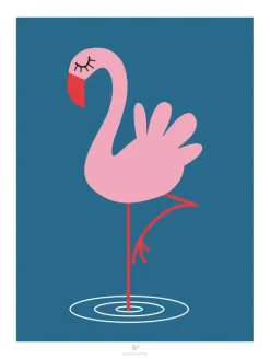 Flamingo - Blue Plakat (30x40 cm)