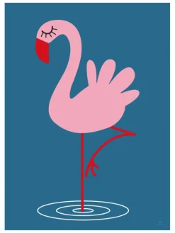 Flamingo - Blue Plakat (50x70 cm)