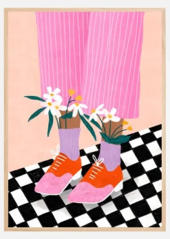 Floral Socks Plakat (21x29.7 cm (A4))