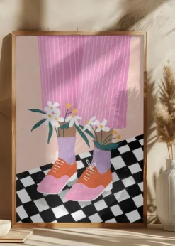 Floral Socks Plakat (21x29.7 cm (A4))