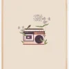 Floral vintage radio Plakat (21x29.7 cm (A4))