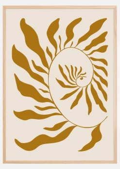 Flower Art Brown Plakat (21x29.7 cm (A4))