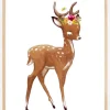 Flower Deer Plakat (21x29.7 cm (A4))