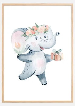 Flower Elephant Plakat (21x29.7 cm (A4))