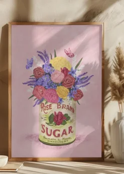 Flowers In a vintage Can Plakat (21x29.7 cm (A4))