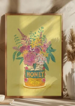 Flowers In a vintage Honey Can Plakat (21x29.7 cm (A4))