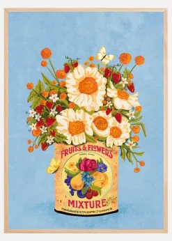 Flowers In a Vintage Tea Can Plakat (21x29.7 cm (A4))