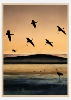 Fly-In At Sunset Plakat (21x29.7 cm (A4))