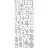 Focus Glitterstickers Sølv Numbers