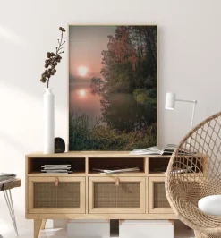 Foggy Fall Lake Plakat (21x29.7 cm (A4))