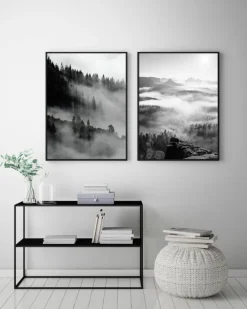 Foggy Forest Black & White I - 50x70 cm Plakat