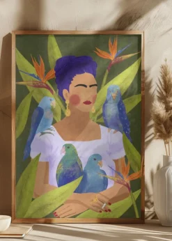 Frida and birds Plakat (21x29.7 cm (A4))