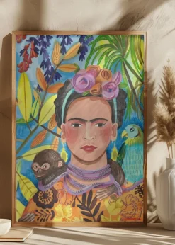 Frida and her parrots Plakat (21x29.7 cm (A4))