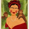 Frida and Monkeys Plakat (21x29.7 cm (A4))