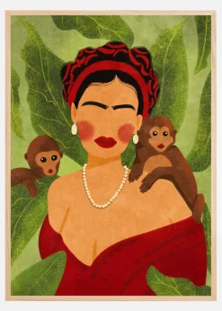 Frida and Monkeys Plakat (21x29.7 cm (A4))