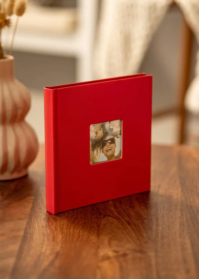 Fun Rød - 18x18 cm (30 Sorte sider)