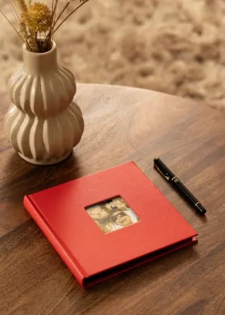 Fun Rød - 18x18 cm (30 Sorte sider)