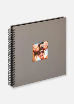 Fun Spiralalbum Grå - 30x30 cm (50 Sorte sider / 25 blade)