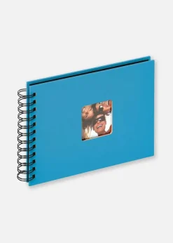 Fun Spiralalbum Havsblå - 23x17 cm (40 Sorte sider / 20 blade)