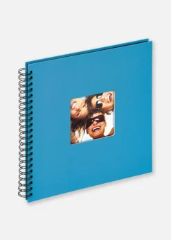 Fun Spiralalbum Havsblå - 30x30 cm (50 Sorte sider / 25 blade)