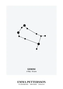 Gemini - stjernetegn (21x29,7 cm (A4))