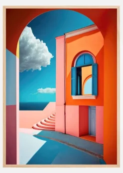 Geometric Village Plakat (21x29.7 cm (A4))