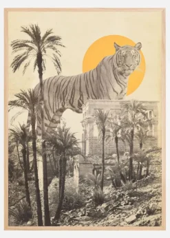 Giant Tiger In Ruins Plakat (21x29.7 cm (A4))