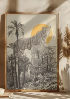Giant Tiger In Ruins Plakat (21x29.7 cm (A4))