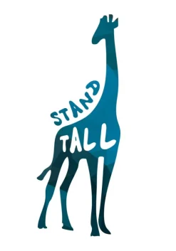 Giraffe stand tall - Blå Plakat (21x29.7 cm (A4))