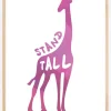 Giraffe stand tall - Rosa Plakat (21x29.7 cm (A4))