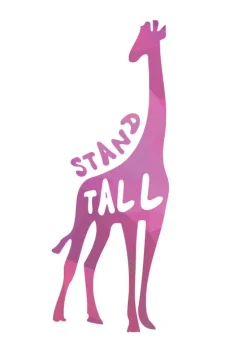 Giraffe stand tall - Rosa Plakat (21x29.7 cm (A4))