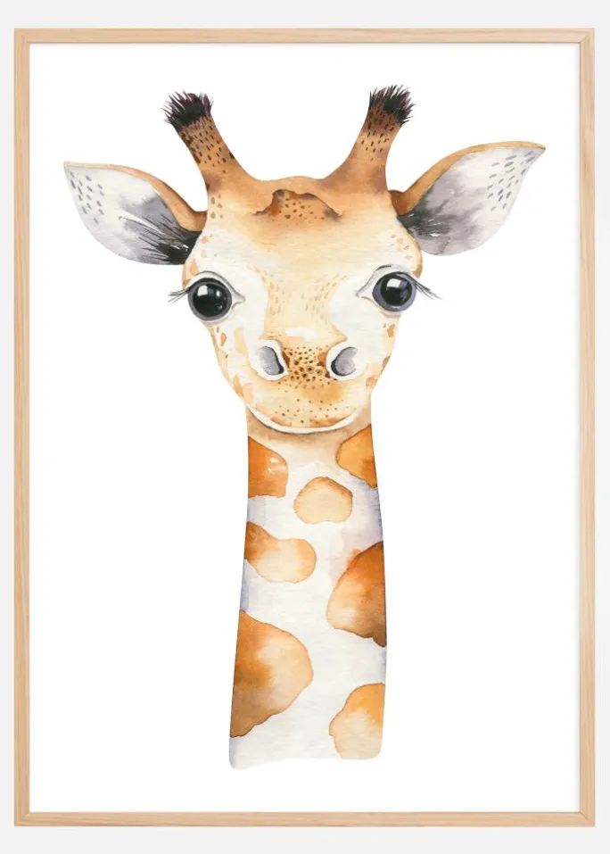 Giraffe Watercolor Plakat (21x29.7 cm (A4))