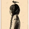 Girl with Bird Plakat (21x29.7 cm (A4))