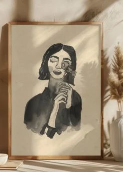 Girl With Flower Plakat (21x29.7 cm (A4))