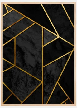 Gold & Black Marble Plakat (21x29.7 cm (A4))